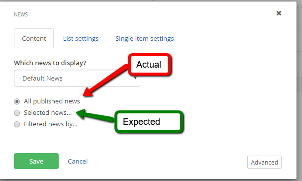 MVC: Widget does not always persist selection in designer - Progress ...