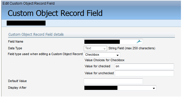 Screenshot of the custom column in the Custom Eloqua object
