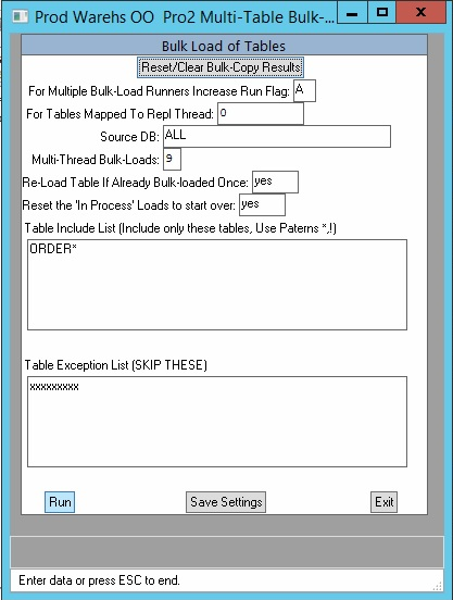 Bulk-Load information form