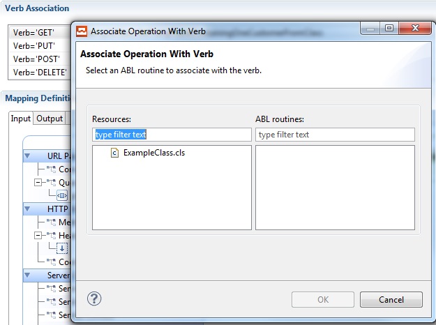 Associate Operation With Verb dialog