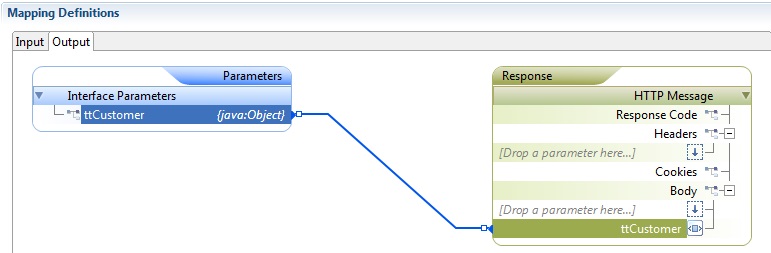 Map OUTPUT parameter to HTTP response