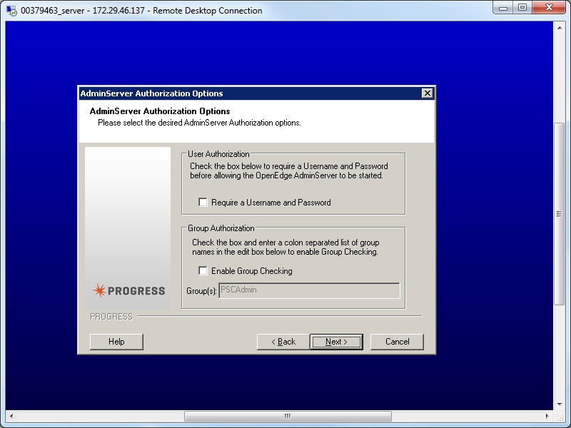 AdminServer authorization