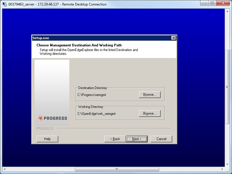 OEM destination and working directories