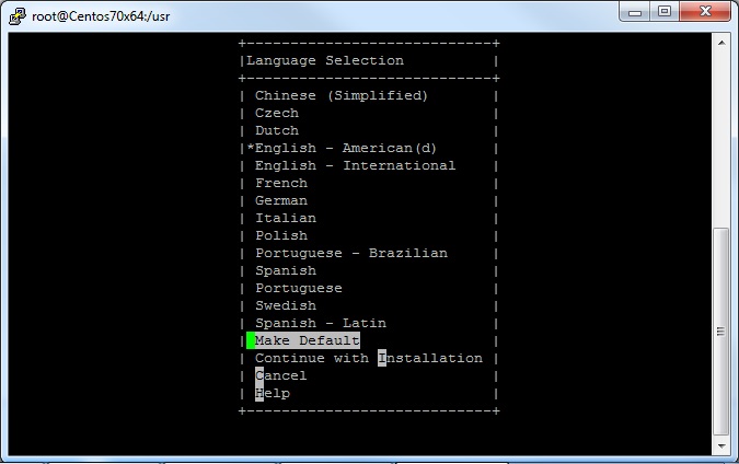 Make language selection default language