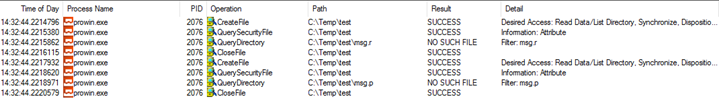 Process Monitor .P search