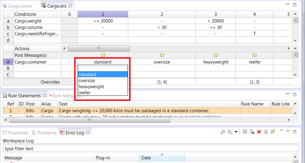 CDT value NULL does not appear in [Actions] section in Corticon Studio ...