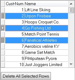 Browse before rows are deleted