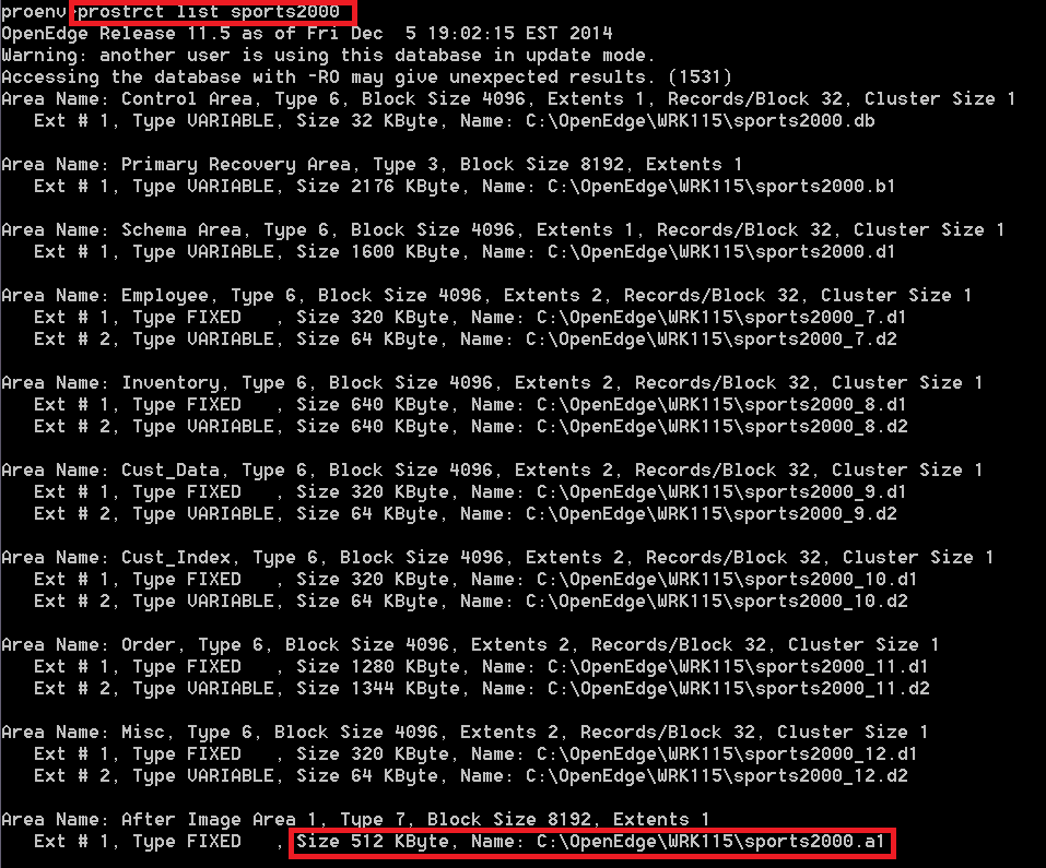 prostrct list ai extent