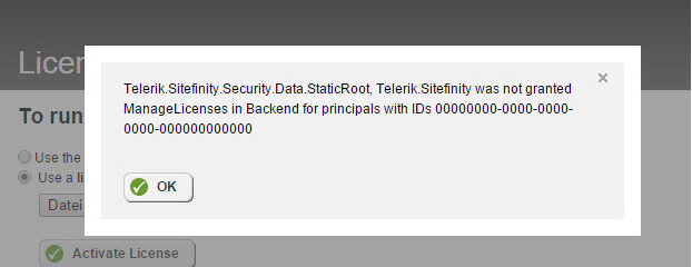 Applying License Error