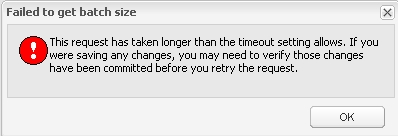 'Failed to get batch size' when opening OpenEdge Management or OpenEdge ...