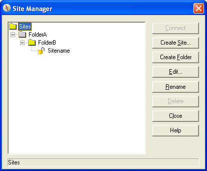 Site Manager Example with site several subfolders down