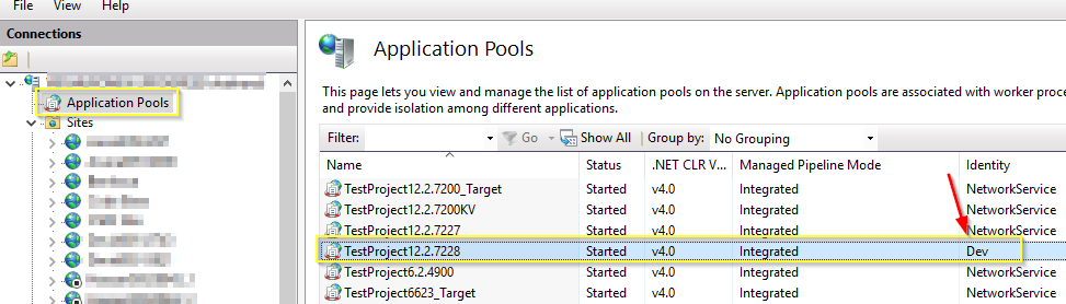 Application Pool Identity
