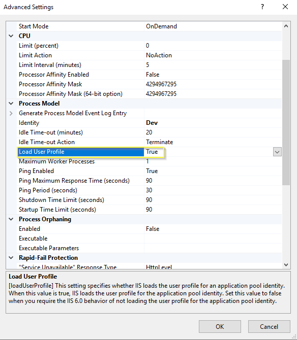 Load User Profile