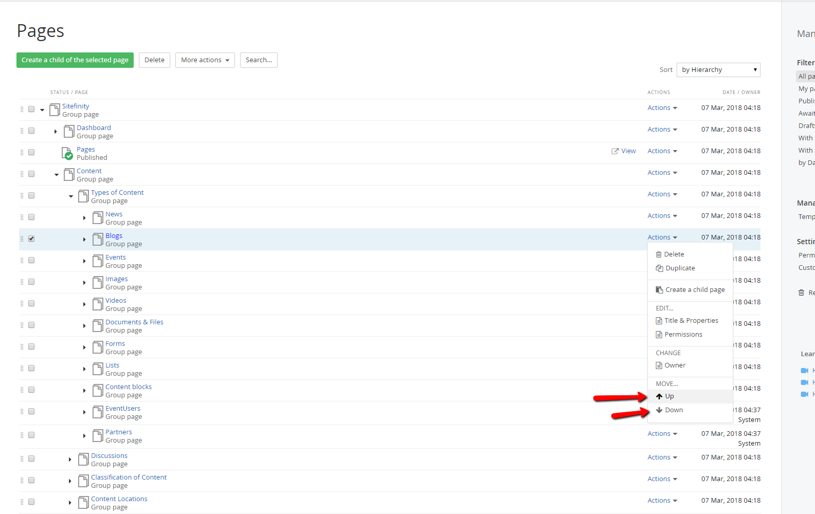 Alphabetically Order The Content Types In The Backend Pages Section