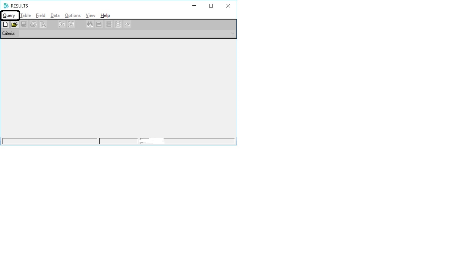 Shows results tool after starting it form prowin.