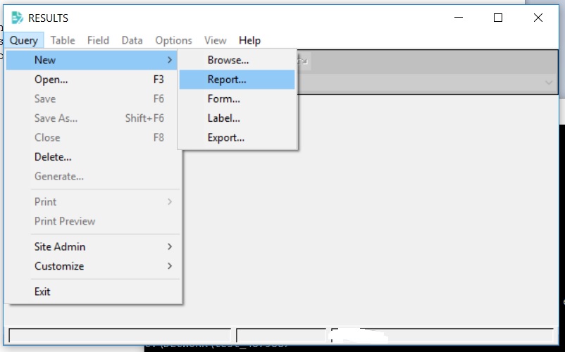 Shows results screen after clicking New