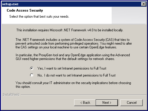 Netsetup Code Access Security