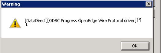 Shows the error returned by the ODBC tester.
