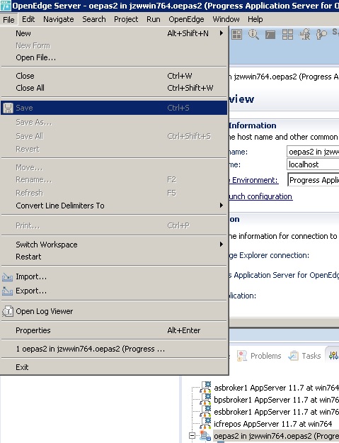 Changing a PAS for OpenEdge instance in PDS for OpenEdge. - Progress ...