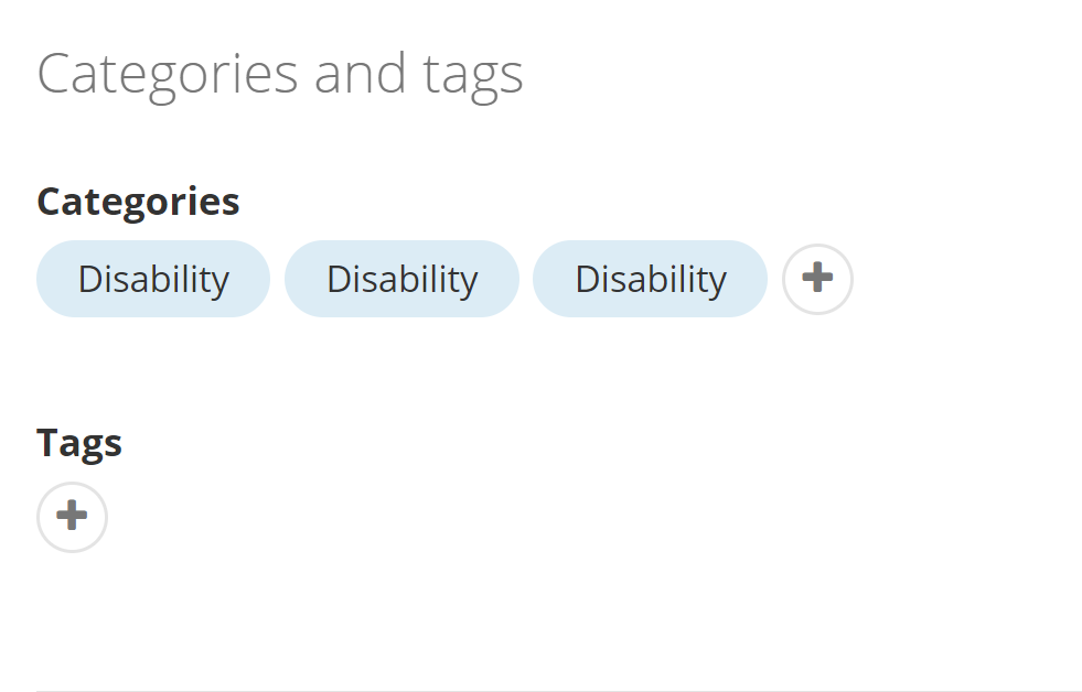 Only child name is shown once categories are selected