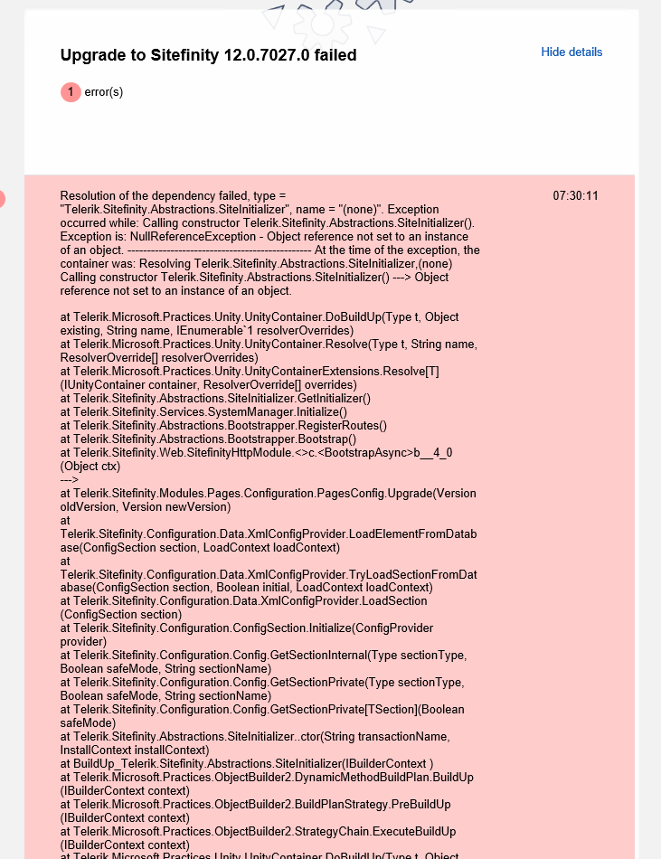 Error on Init