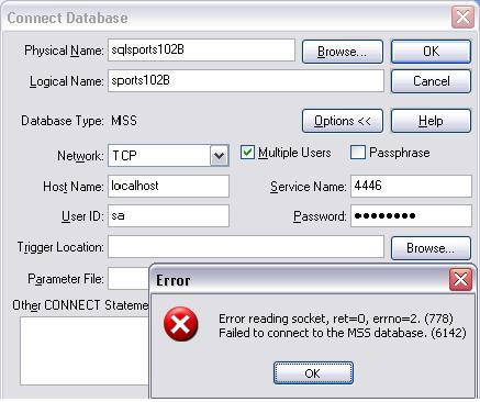 Unable to connect to foreign data source with such errors as 778, 1451 ...