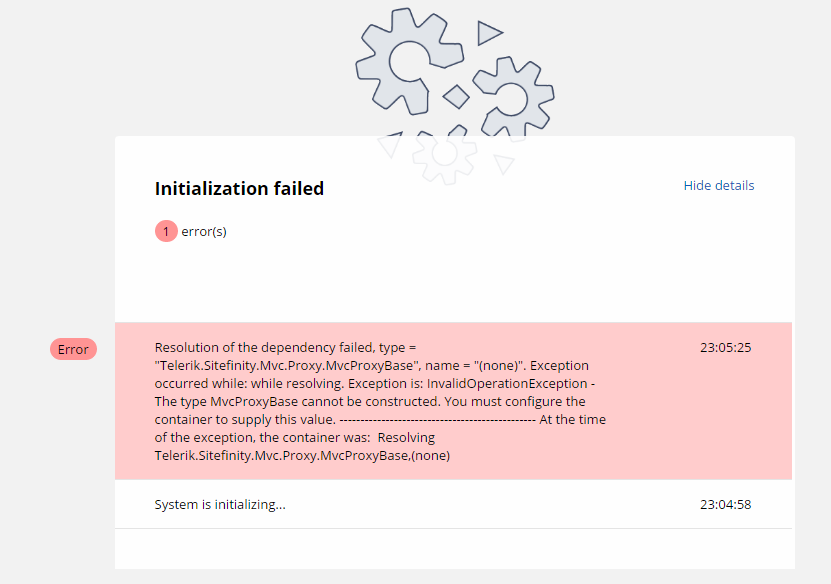 MvcProxyBase error