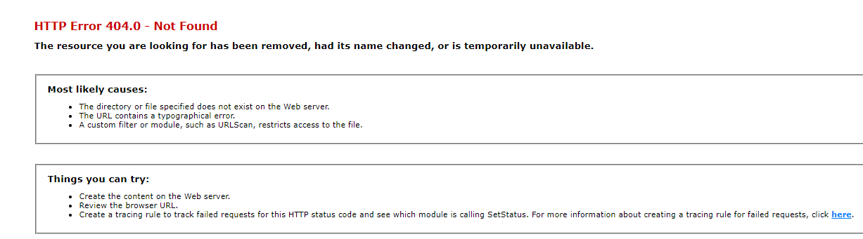 404 Error