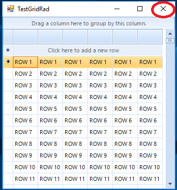 Telerik RadGrid causes session crash on form close - Progress Community