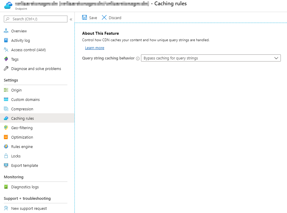 CDN caching options