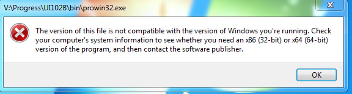 I am getting an error “The version of this file is not compatible