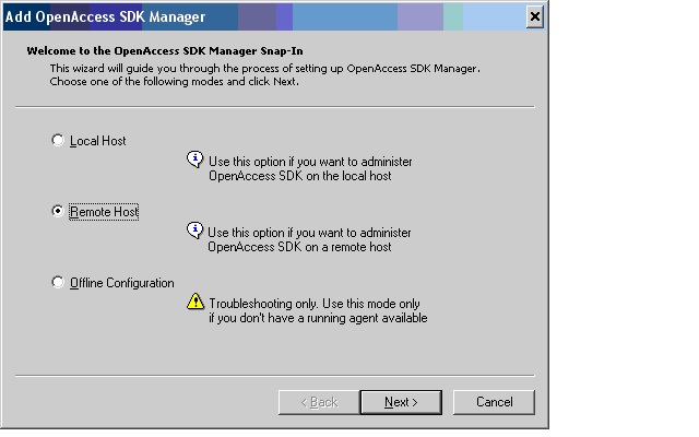 Can OpenAccess SDK Server be managed remotely using management console ...