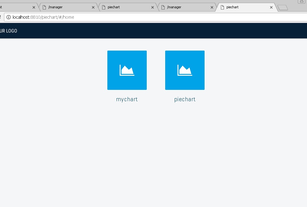 Shows the web application's main page