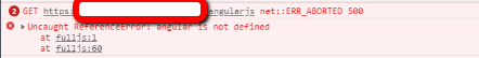 An error is thrown in the browser console about angular missing ...