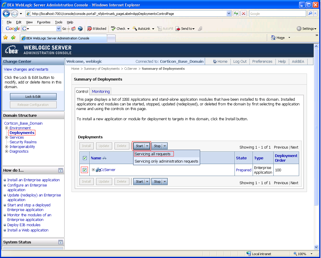 Enable acceptance of requests