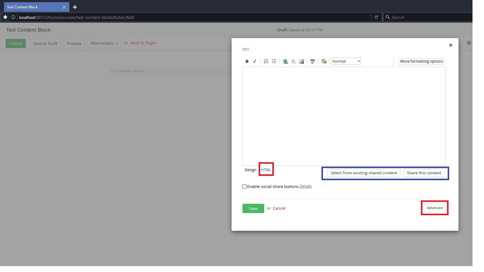 Hide buttons in Content Block designer based on user role - Progress ...