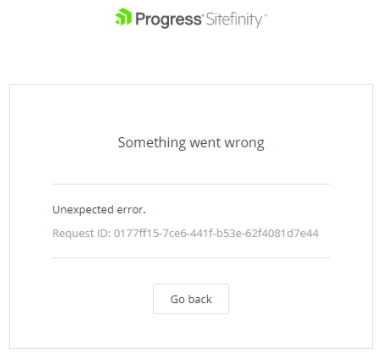 Error when not able to log in