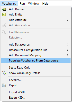 Corticon Studio populate vocabulary