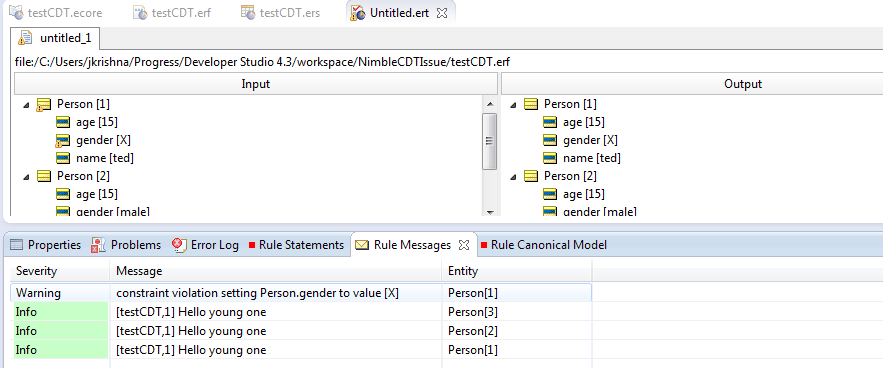 Constraint violation exception when a CDT attribute is not used in a ...