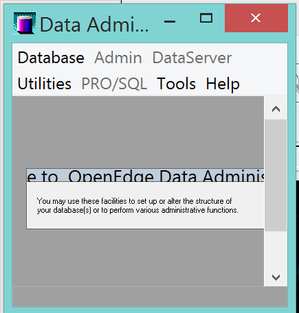 Data Administration called from Eclipse on High DPI display
