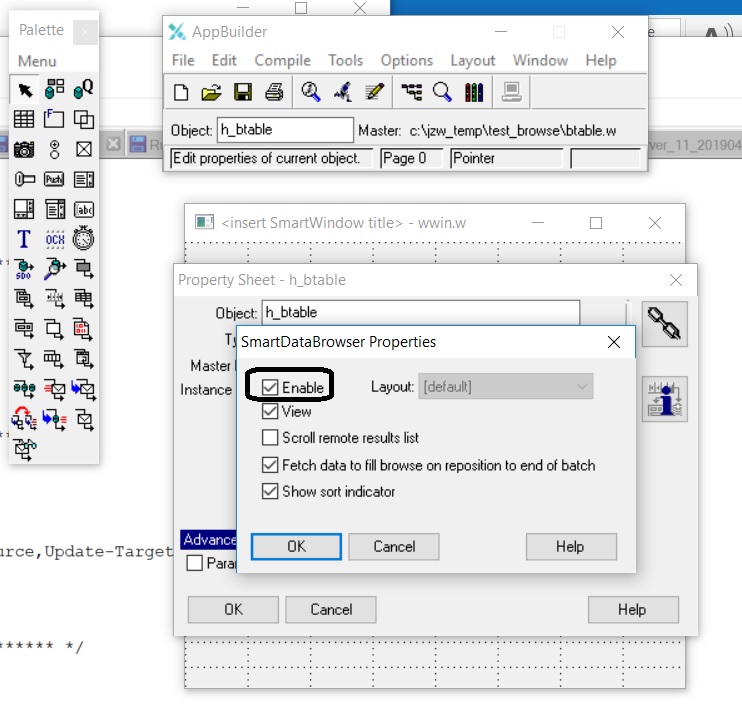 Shows the browse property page with the browse enabled.