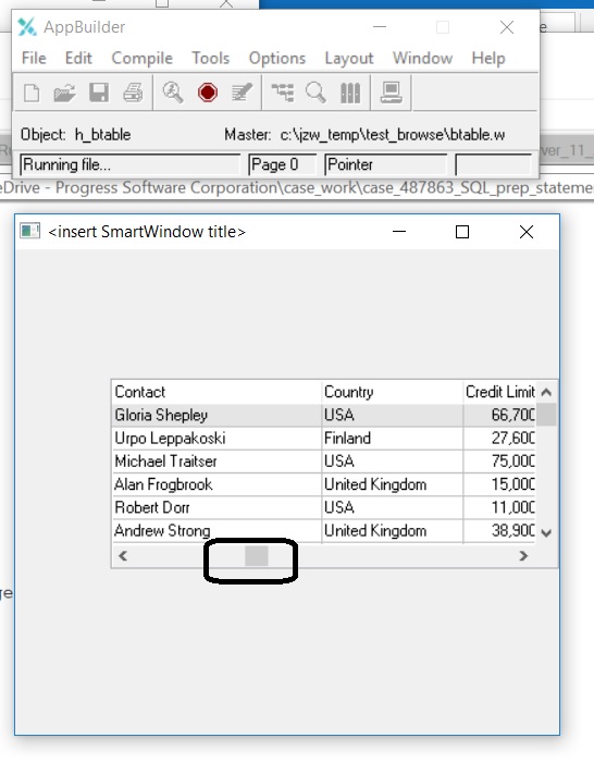 Horizontal scrollbar on browse widget not working Progress Community