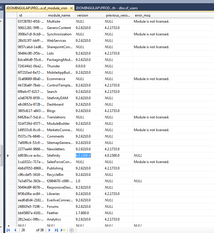 Sitefinity version
