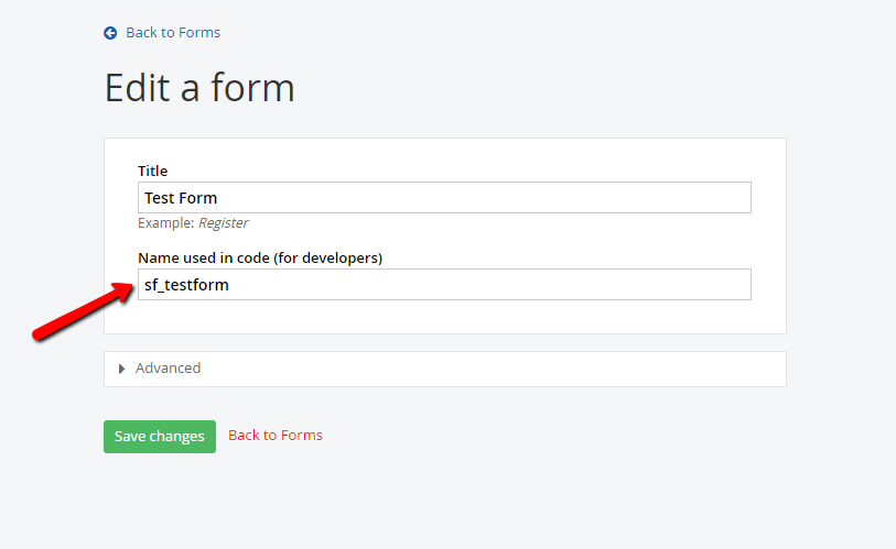 The Name Of The Form