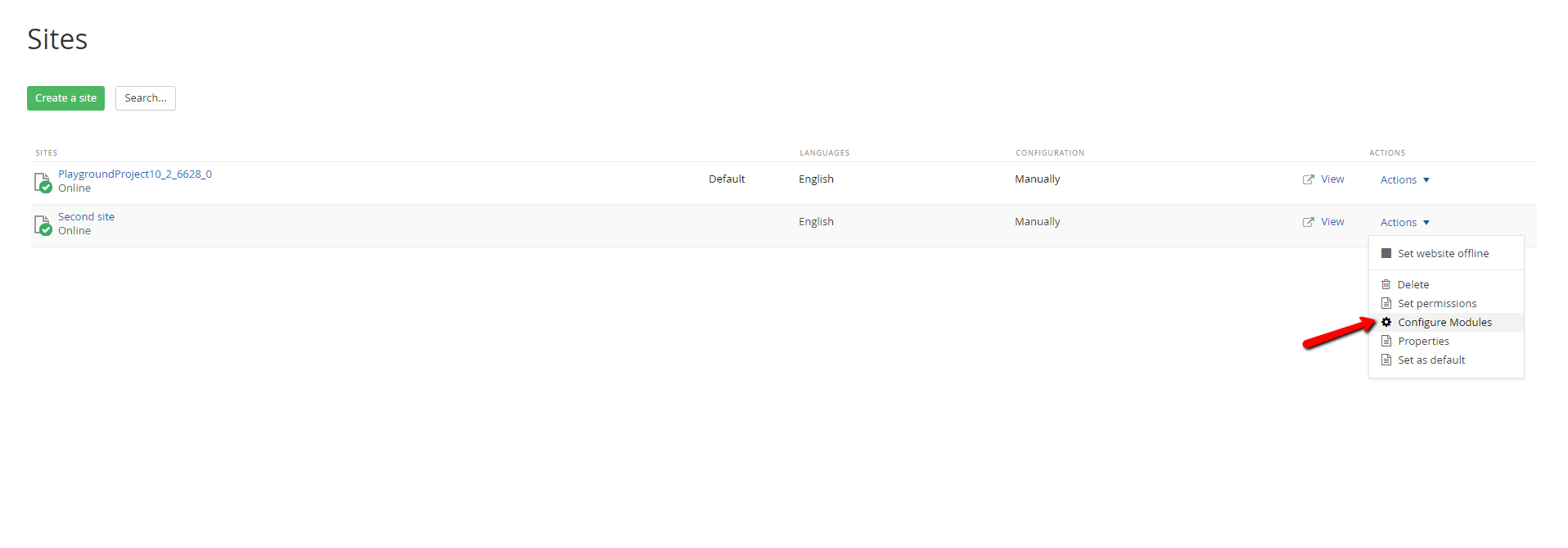 Configure Modules