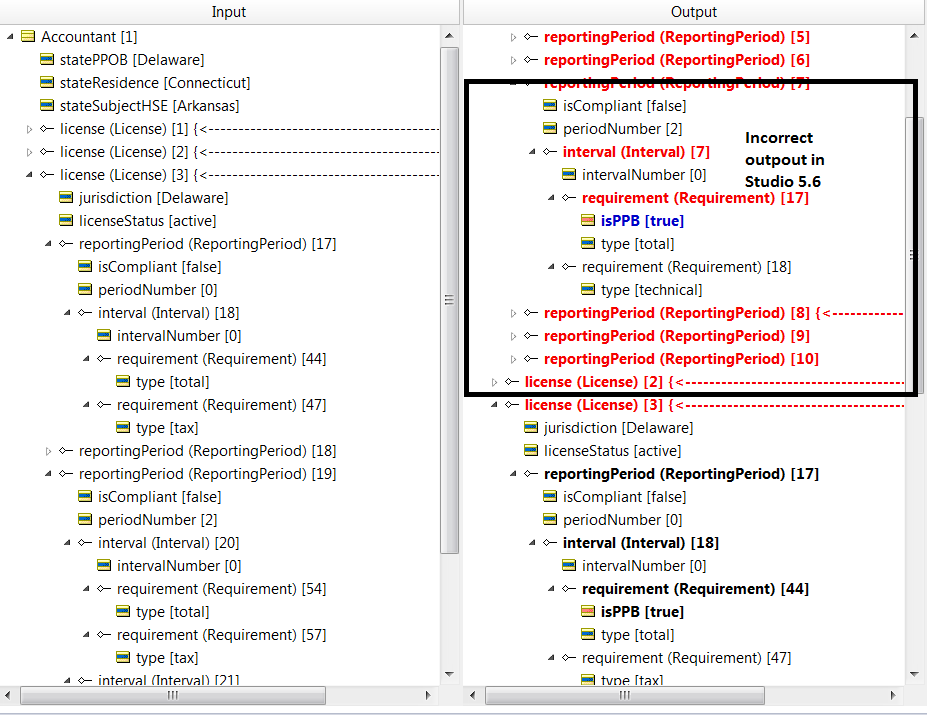 Incorrect results in Corticon Studio tester during execution as filters ...