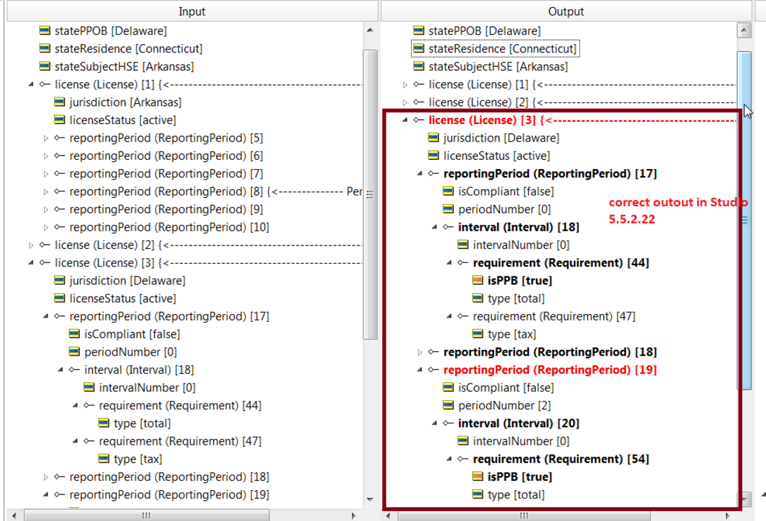 Incorrect results in Corticon Studio tester during execution as filters ...