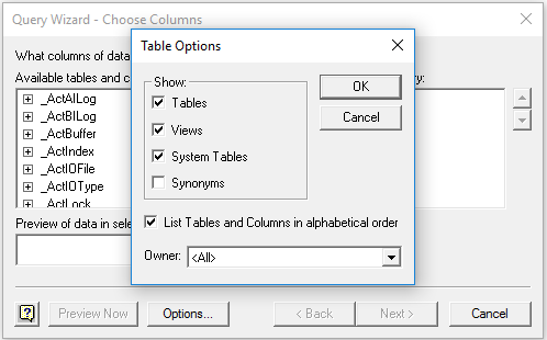 Audit tables are missing from SQL client catalog view - Progress Community