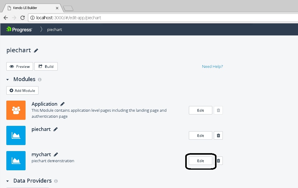 Shows the Edit button to the right of the module to edit