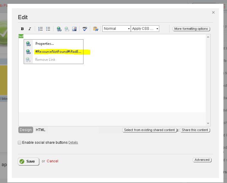 Right-click OpenLink option doesn't show properly in the ContentBlock ...
